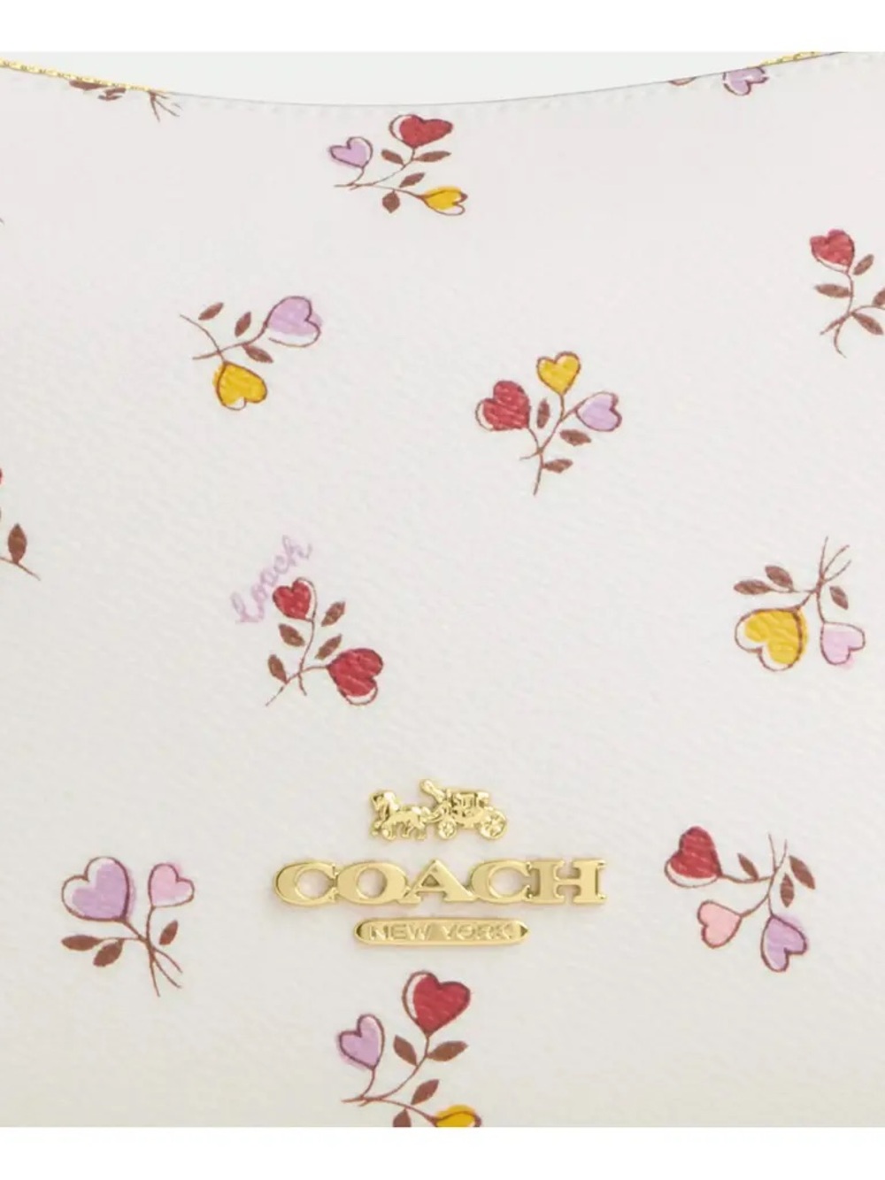 💐💗NWT COACH Zip Top Shoulder Bag With Heart Print💗💐 - Picture 4 of 5